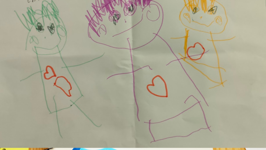 下の子が2歳のとき、保育園の先生に書いた絵です。